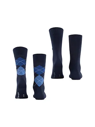 BURLINGTON | Chaussettes homme EVERYDAY, lot de 2, tailles 40-46, anthracite chiné. | blau
